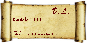 Donkó Lili névjegykártya